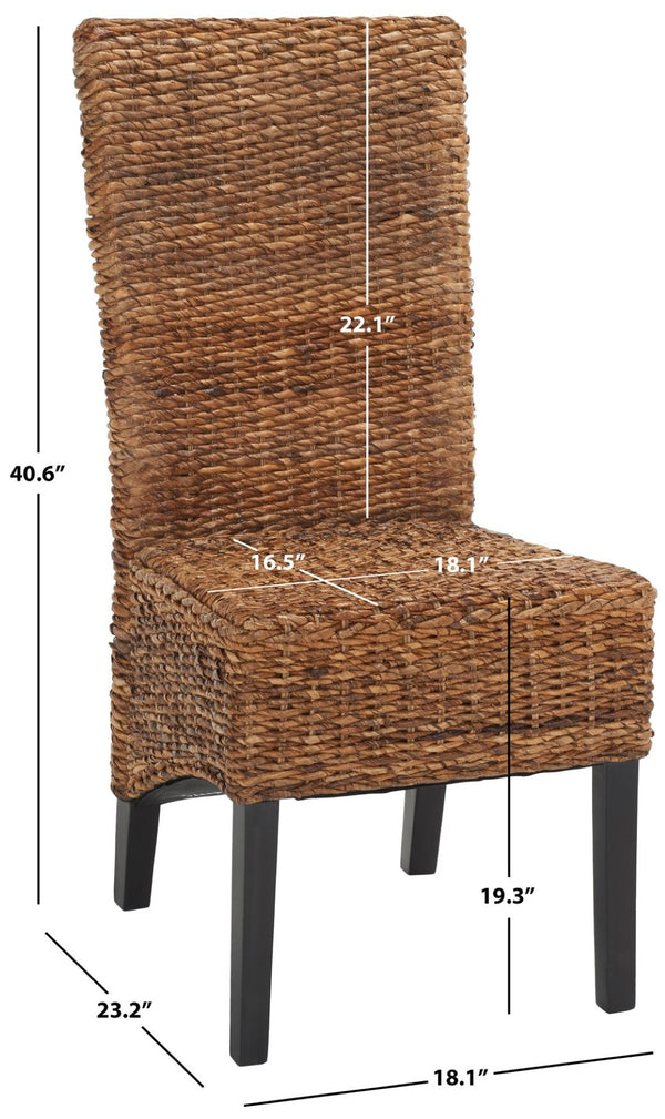 Safavieh KISKA Side Chairs - Set of 2, Dark Brown Coastal-Inspired Dining Chairs for Elegant Comfort FOX1021A-SET2