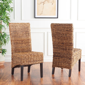 Safavieh KISKA Side Chairs - Set of 2, Dark Brown Coastal-Inspired Dining Chairs for Elegant Comfort FOX1021A-SET2