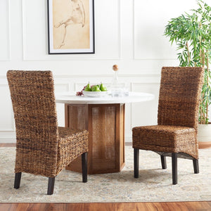 Safavieh KISKA Side Chairs - Set of 2, Dark Brown Coastal-Inspired Dining Chairs for Elegant Comfort FOX1021A-SET2
