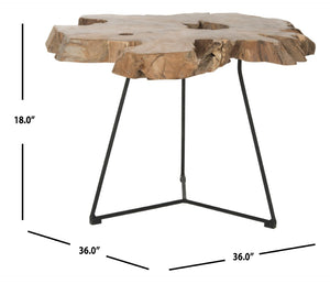 Safavieh Babylon Coffee Table - Rustic Charm Meets Modern Design With Unique Wood Top & Minimalist Base FOX1022A