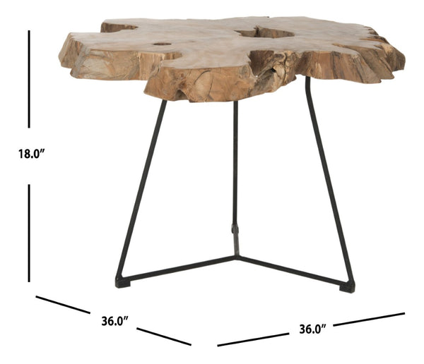 Safavieh Babylon Coffee Table - Rustic Charm Meets Modern Design With Unique Wood Top & Minimalist Base FOX1022A
