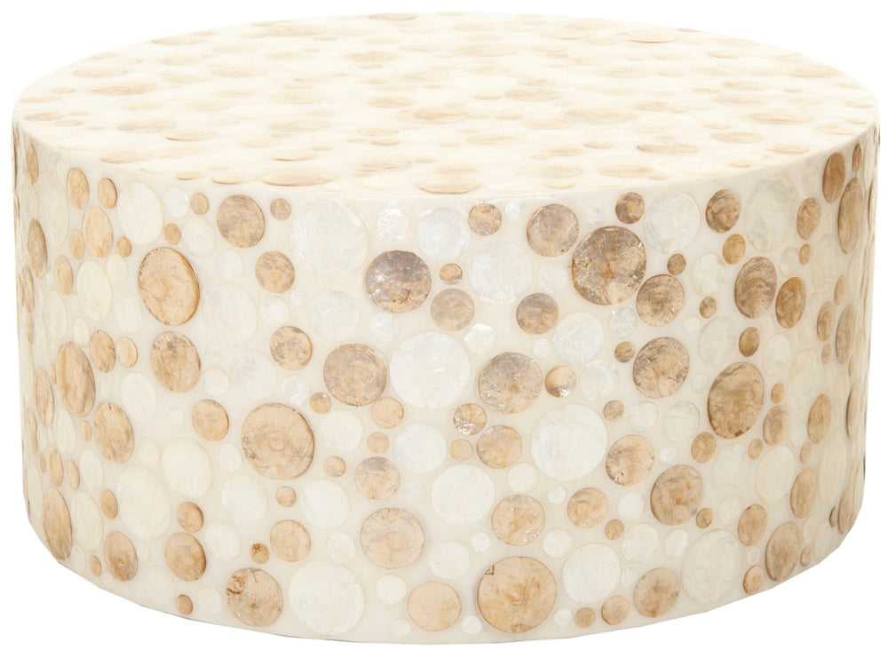 Safavieh Maya Round Table - Elegant Hourglass Accent With Capiz Shell Finish For Living Room & Bedroom Decor FOX1504A