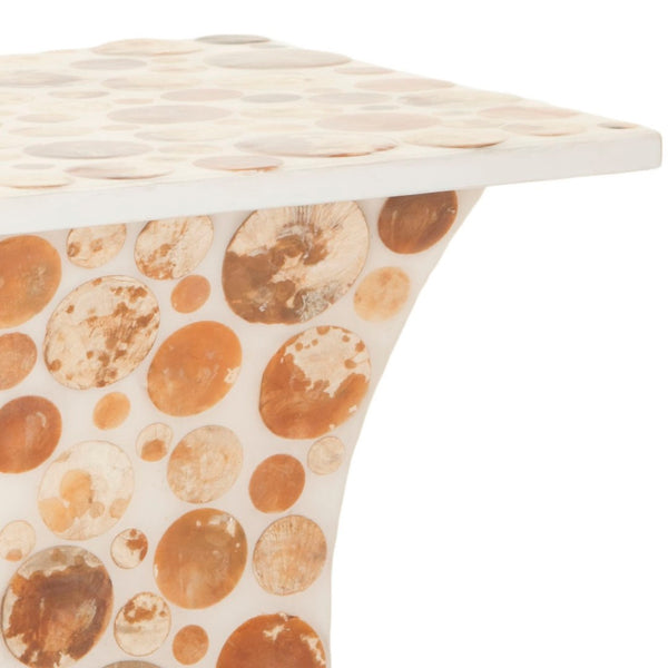Safavieh Rona Stool - Elegant Hourglass Accent With Capiz Shell Design For Modern & Coastal Interiors FOX1505A