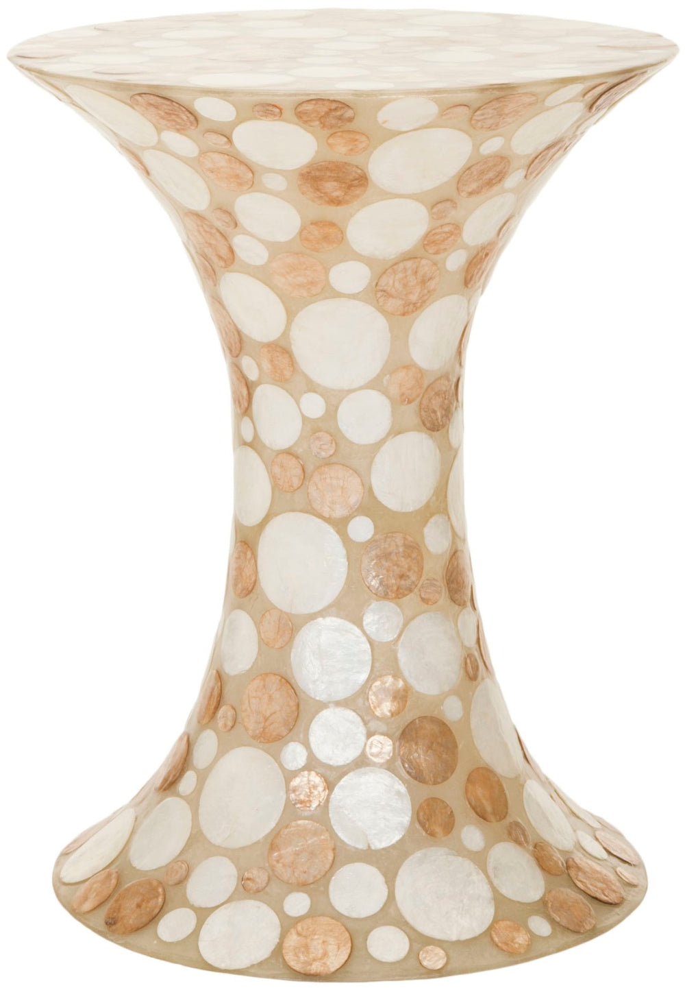 Safavieh Lucia Accent Table - Coastal Elegance With Hourglass Design & Capiz Shell Detail For Any Space FOX1506A
