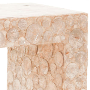 Safavieh Dawson Accent Table - Art Deco Design With Champagne Capiz Shell Finish For Modern Living Spaces FOX1507A