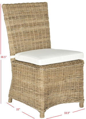 Safavieh SEBESI Side Chairs - Natural Rattan Dining Chairs for Cozy and Stylish Interiors - Ergonomic Design FOX1600A-SET2