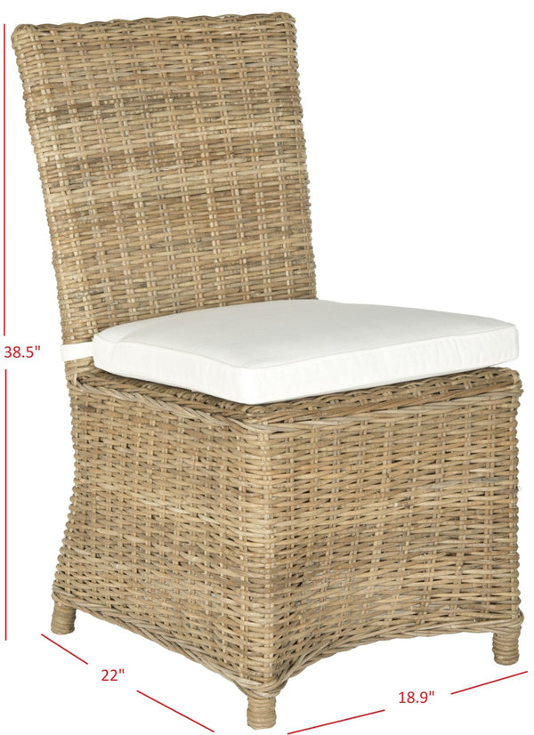 Safavieh SEBESI Side Chairs - Natural Rattan Dining Chairs for Cozy and Stylish Interiors - Ergonomic Design FOX1600A-SET2