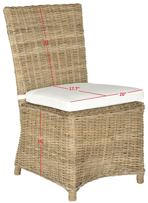 Safavieh SEBESI Side Chairs - Natural Rattan Dining Chairs for Cozy and Stylish Interiors - Ergonomic Design FOX1600A-SET2