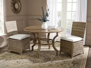 Safavieh SEBESI Side Chairs - Natural Rattan Dining Chairs for Cozy and Stylish Interiors - Ergonomic Design FOX1600A-SET2