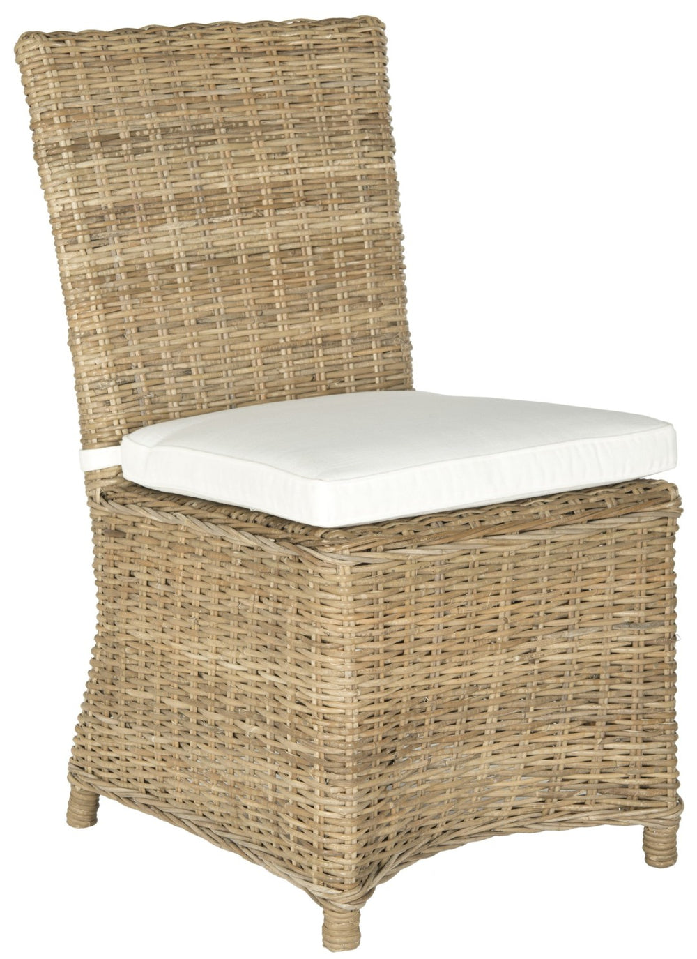 Safavieh SEBESI Side Chairs - Natural Rattan Dining Chairs for Cozy and Stylish Interiors - Ergonomic Design FOX1600A-SET2
