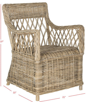 Safavieh Hinaku Rattan Arm Chair - Timeless Elegance For Living Rooms, Sunrooms, And Cozy Outdoor Spaces FOX1603A
