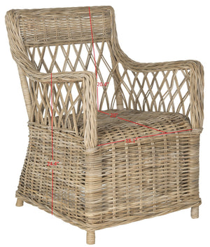 Safavieh Hinaku Rattan Arm Chair - Timeless Elegance For Living Rooms, Sunrooms, And Cozy Outdoor Spaces FOX1603A