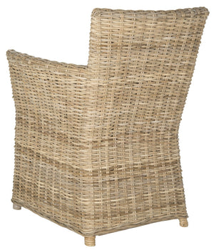 Safavieh Natuna Rattan Arm Chair - Coastal-Inspired Design, Hand-Woven Rattan For Living Room & Dining Spaces FOX1605A