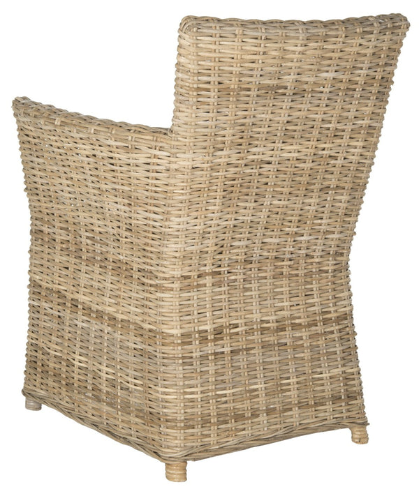 Safavieh Natuna Rattan Arm Chair - Coastal-Inspired Design, Hand-Woven Rattan For Living Room & Dining Spaces FOX1605A