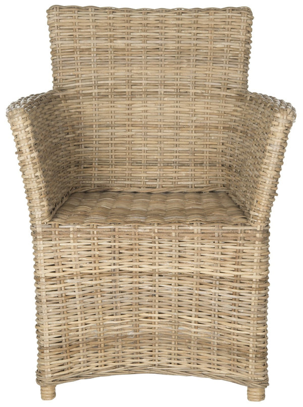 Safavieh Natuna Rattan Arm Chair - Coastal-Inspired Design, Hand-Woven Rattan For Living Room & Dining Spaces FOX1605A