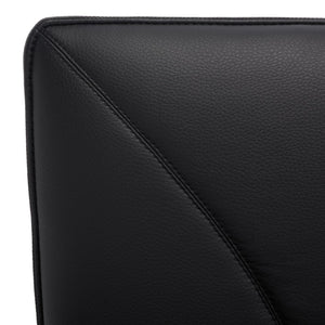 Safavieh Johannes Mid-Century Modern Settee - Stylish Vegan Leather Sofa With Hairpin Legs For Chic Spaces Black FOX1701D
