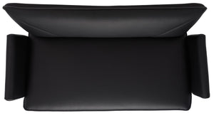 Safavieh Johannes Mid-Century Modern Settee - Stylish Vegan Leather Sofa With Hairpin Legs For Chic Spaces Black FOX1701D