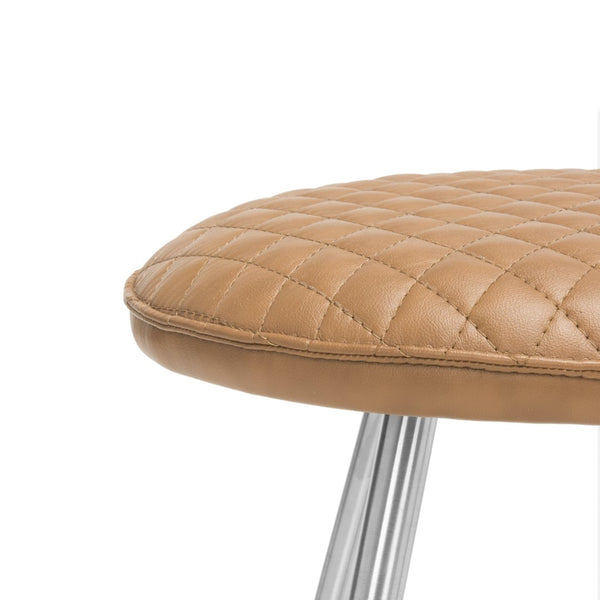 Safavieh Brinley 30"H Mid-Century Modern Stool - Vintage-Inspired Mustard Upholstery For Stylish Spaces Mustard /Silver FOX1704A