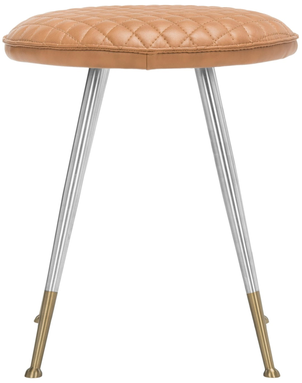 Safavieh Brinley 30"H Mid-Century Modern Stool - Vintage-Inspired Mustard Upholstery For Stylish Spaces Mustard /Silver FOX1704A