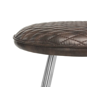 Safavieh Brinley 30"H Mid-Century Modern Stool - Vintage-Inspired Mustard Upholstery For Stylish Spaces Dark Brown /Silver FOX1704B