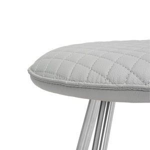 Safavieh Brinley 30"H Mid-Century Modern Stool - Vintage-Inspired Mustard Upholstery For Stylish Spaces Light Grey/Silver FOX1704C