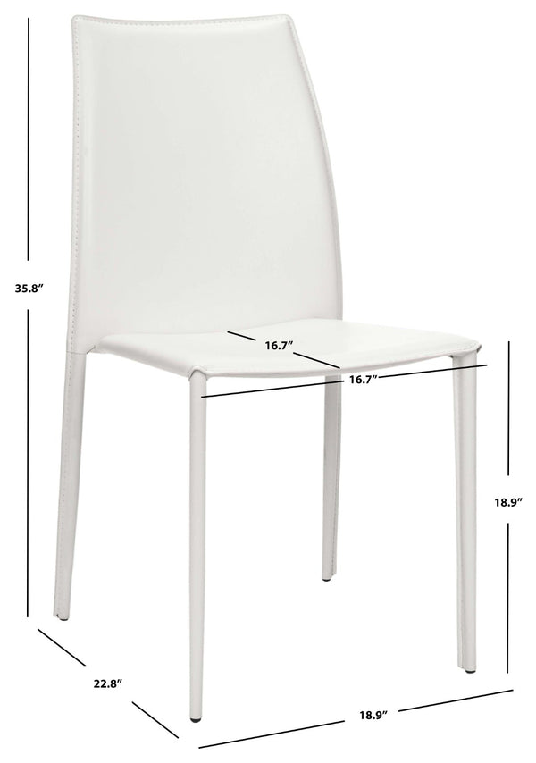 Safavieh KORBIN Side Chairs - Modern Industrial Dining Seating from the Fox Collection for Stylish Comfort White FOX2000A-SET2