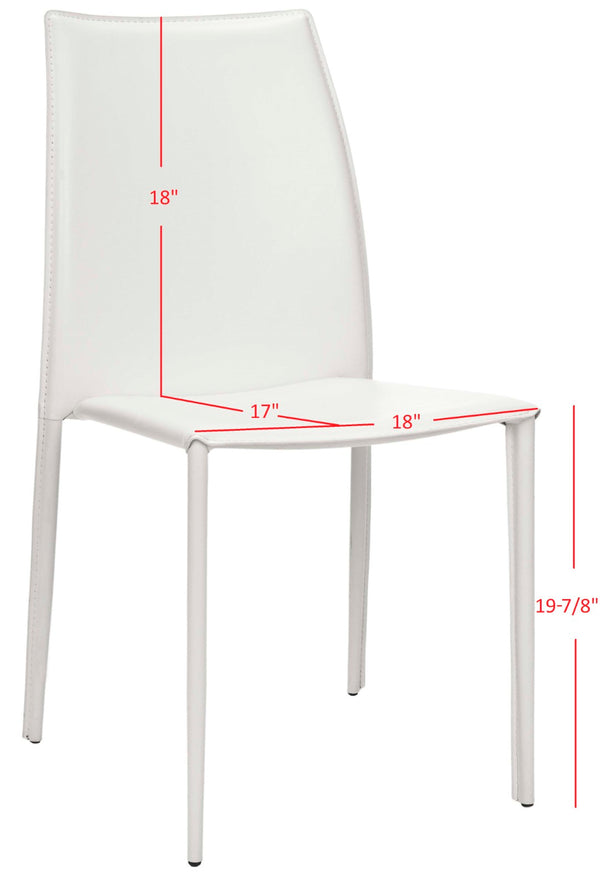 Safavieh KORBIN Side Chairs - Modern Industrial Dining Seating from the Fox Collection for Stylish Comfort White FOX2000A-SET2