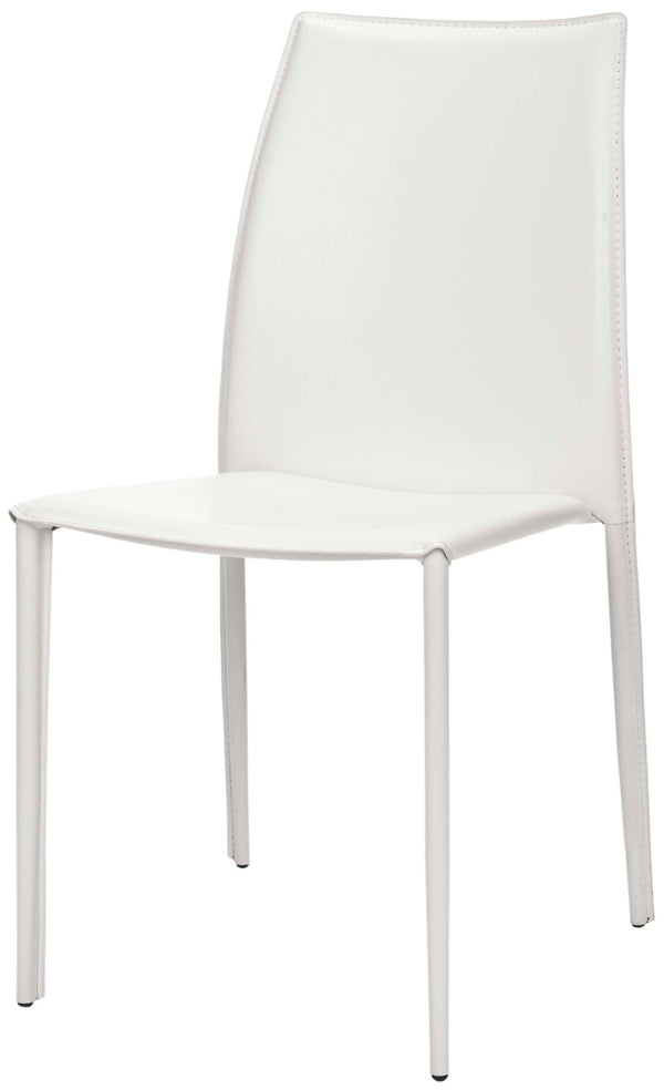 Safavieh KORBIN Side Chairs - Modern Industrial Dining Seating from the Fox Collection for Stylish Comfort White FOX2000A-SET2