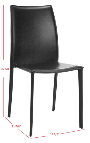 Safavieh KORBIN Side Chairs - Modern Industrial Dining Seating from the Fox Collection for Stylish Comfort Black FOX2000B-SET2