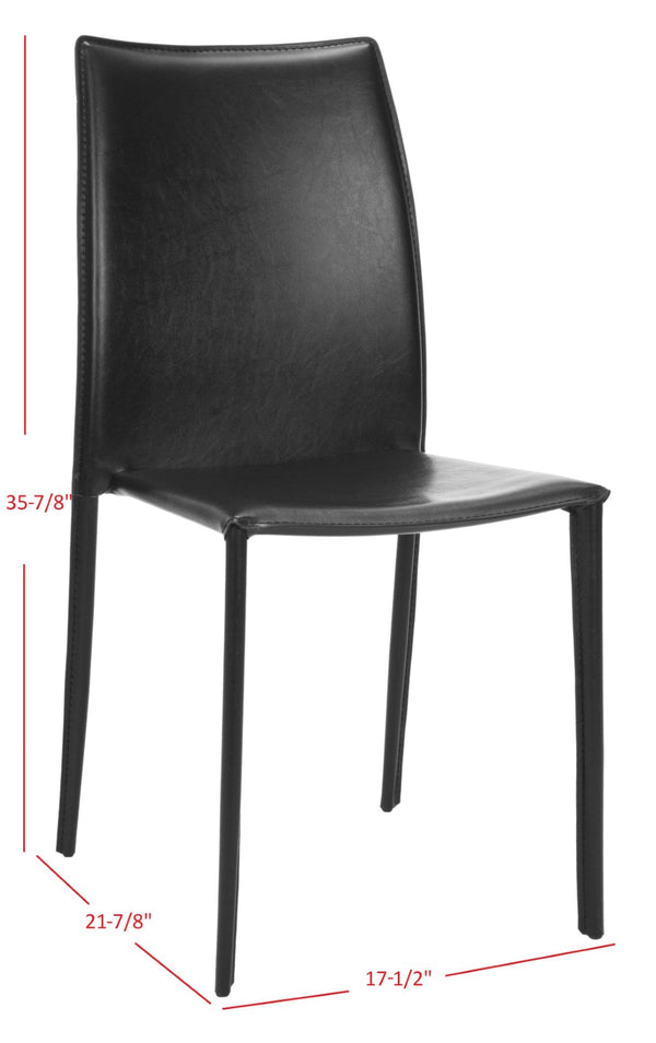 Safavieh KORBIN Side Chairs - Modern Industrial Dining Seating from the Fox Collection for Stylish Comfort Black FOX2000B-SET2