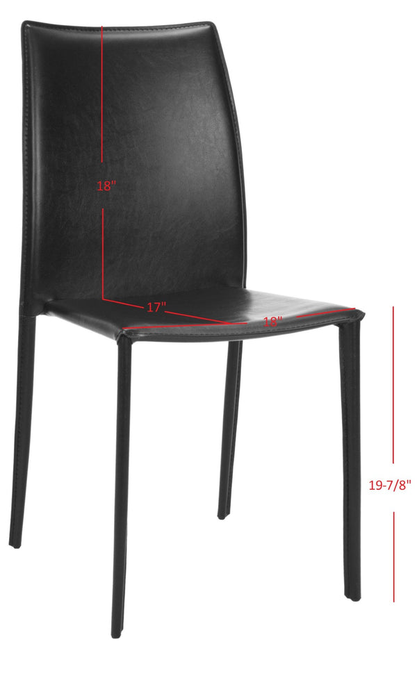 Safavieh KORBIN Side Chairs - Modern Industrial Dining Seating from the Fox Collection for Stylish Comfort Black FOX2000B-SET2