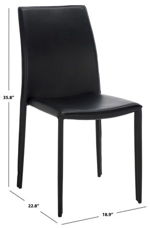 Safavieh KORBIN Side Chairs - Modern Industrial Dining Seating from the Fox Collection for Stylish Comfort Black FOX2000B-SET2
