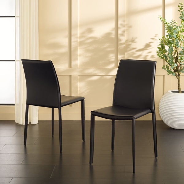 Safavieh KORBIN Side Chairs - Modern Industrial Dining Seating from the Fox Collection for Stylish Comfort Black FOX2000B-SET2