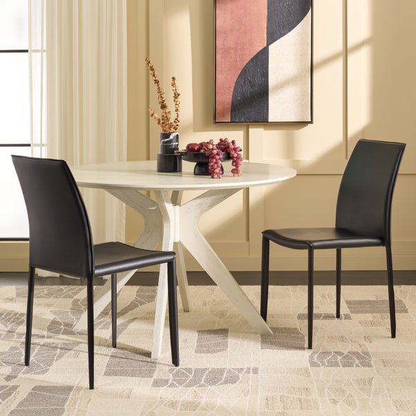 Safavieh KORBIN Side Chairs - Modern Industrial Dining Seating from the Fox Collection for Stylish Comfort Black FOX2000B-SET2