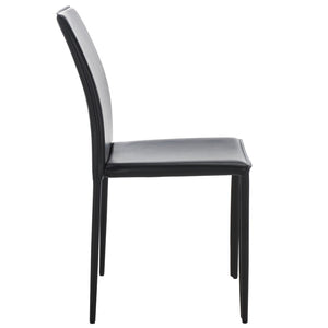 Safavieh KORBIN Side Chairs - Modern Industrial Dining Seating from the Fox Collection for Stylish Comfort Black FOX2000B-SET2