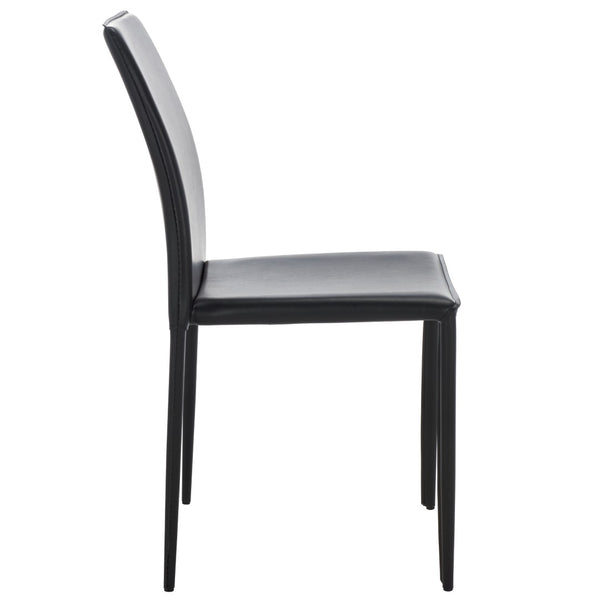 Safavieh KORBIN Side Chairs - Modern Industrial Dining Seating from the Fox Collection for Stylish Comfort Black FOX2000B-SET2