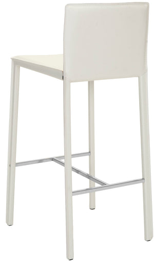 Safavieh JASON 30" Barstools - Modern Minimalist Design for Stylish Kitchens, Bars, and Hospitality Spaces White FOX2002A-SET2