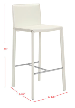 Safavieh JASON 30" Barstools - Modern Minimalist Design for Stylish Kitchens, Bars, and Hospitality Spaces White FOX2002A-SET2