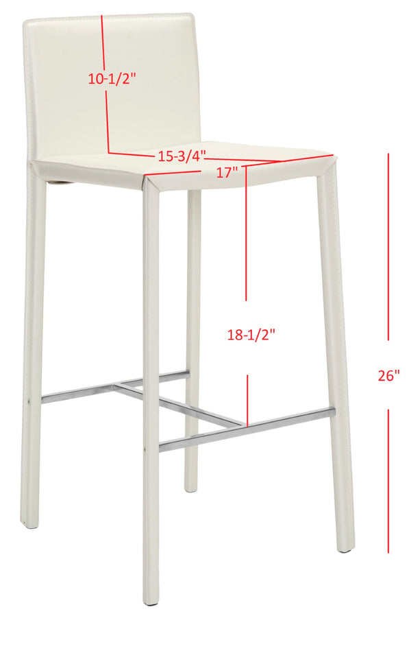 Safavieh JASON 30" Barstools - Modern Minimalist Design for Stylish Kitchens, Bars, and Hospitality Spaces White FOX2002A-SET2