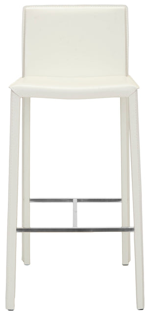 Safavieh JASON 30" Barstools - Modern Minimalist Design for Stylish Kitchens, Bars, and Hospitality Spaces White FOX2002A-SET2
