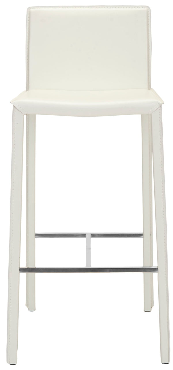 Safavieh JASON 30" Barstools - Modern Minimalist Design for Stylish Kitchens, Bars, and Hospitality Spaces White FOX2002A-SET2