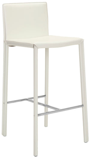 Safavieh JASON 30" Barstools - Modern Minimalist Design for Stylish Kitchens, Bars, and Hospitality Spaces White FOX2002A-SET2