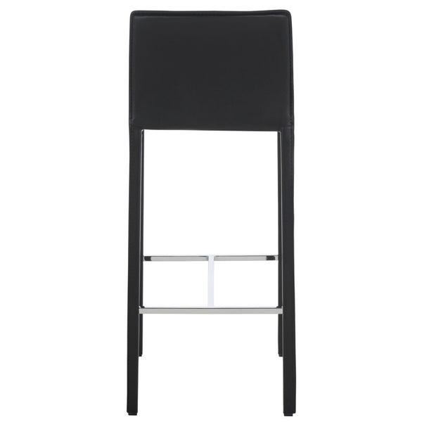Safavieh JASON 30" Barstools - Modern Minimalist Design for Stylish Kitchens, Bars, and Hospitality Spaces Black FOX2002B-SET2