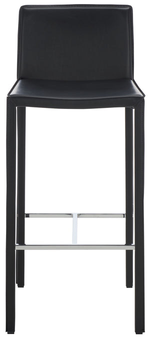 Safavieh JASON 30" Barstools - Modern Minimalist Design for Stylish Kitchens, Bars, and Hospitality Spaces Black FOX2002B-SET2