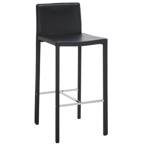 Safavieh JASON 30" Barstools - Modern Minimalist Design for Stylish Kitchens, Bars, and Hospitality Spaces Black FOX2002B-SET2
