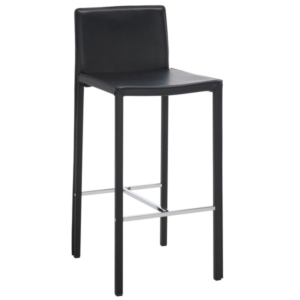 Safavieh JASON 30" Barstools - Modern Minimalist Design for Stylish Kitchens, Bars, and Hospitality Spaces Black FOX2002B-SET2