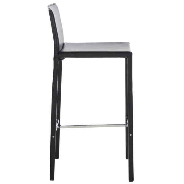 Safavieh JASON 30" Barstools - Modern Minimalist Design for Stylish Kitchens, Bars, and Hospitality Spaces Black FOX2002B-SET2
