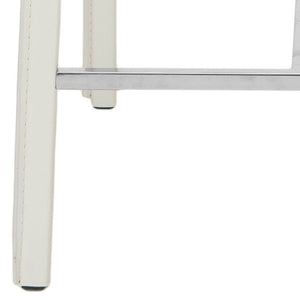 Safavieh JASON Contemporary 24" Counter Stools for Kitchen & Bar - Stylish Comfort with Minimalist Design White FOX2003A-SET2