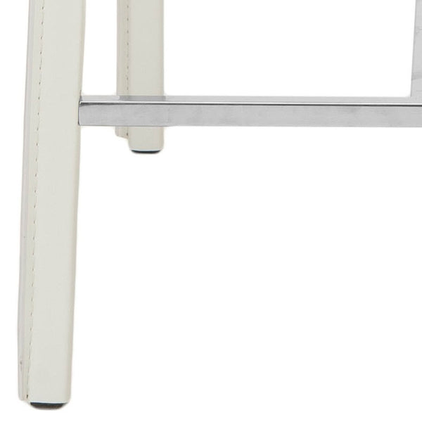 Safavieh JASON Contemporary 24" Counter Stools for Kitchen & Bar - Stylish Comfort with Minimalist Design White FOX2003A-SET2
