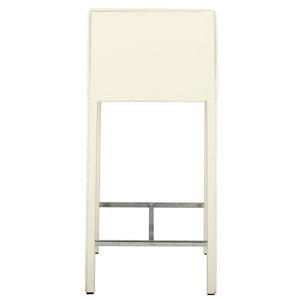 Safavieh JASON Contemporary 24" Counter Stools for Kitchen & Bar - Stylish Comfort with Minimalist Design White FOX2003A-SET2